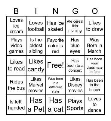 Find a Band member who..... Bingo Card