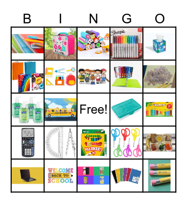 Back 2 School Bingo Card