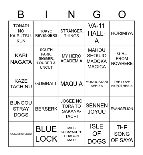 Bingo Card