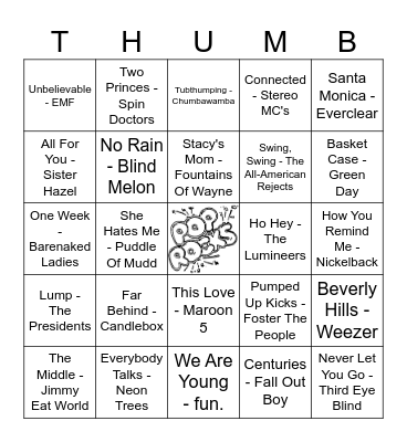 Pop That Rocks!! Bingo Card