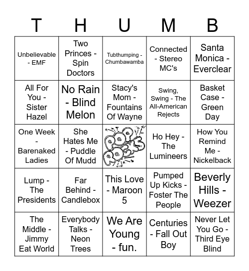 Pop That Rocks!! Bingo Card