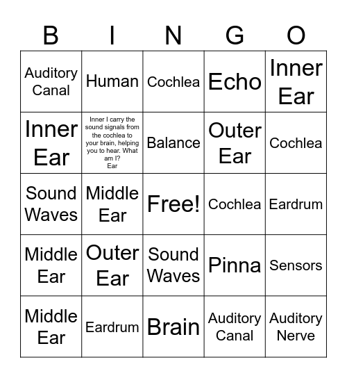 What am I? Bingo Card