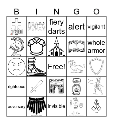 ARMOR OF GOD Bingo Card