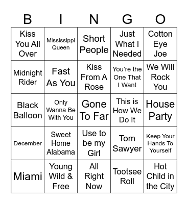 BDB Bingo 54 Bingo Card