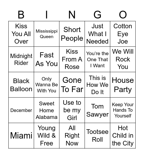 BDB Bingo 54 Bingo Card