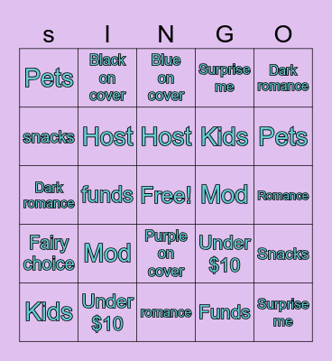 fairy Wednesday Bingo Card