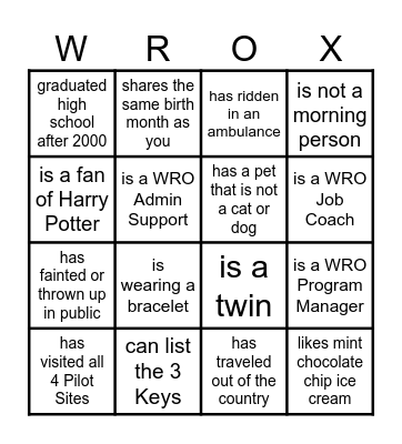 Find Someone Who... Bingo Card