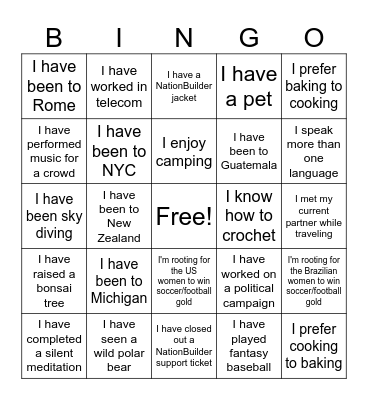 ProServe Bingo Card