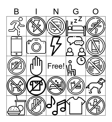 Allowed or Not Allowed Bingo Card