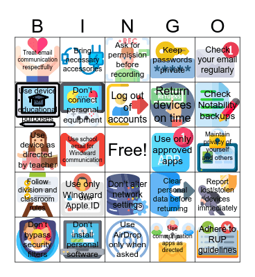 RUP Bingo Card