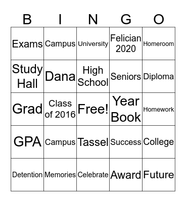 Congratulations Dana Bingo Card