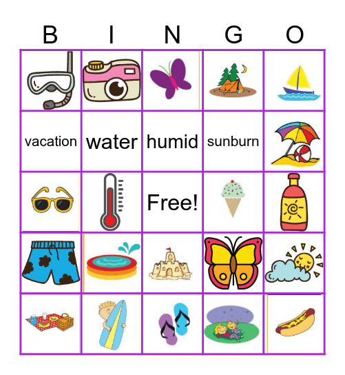 end of school Bingo Card