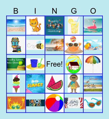 Summer Images Bingo Card