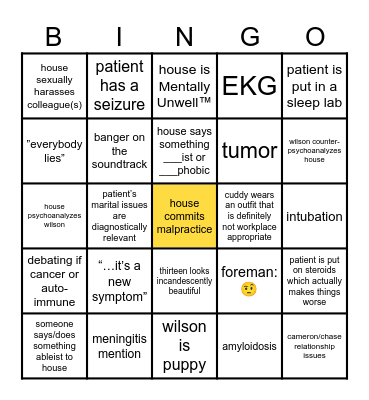 malpractice md bingo Card