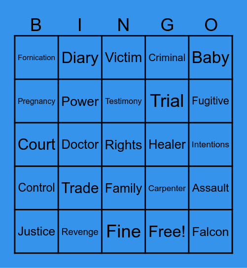 The Frozen River Bingo Card