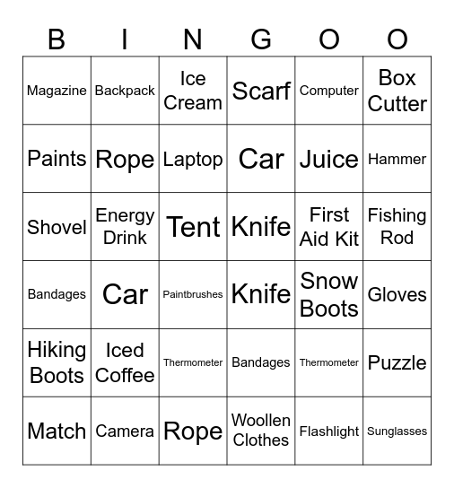 Group 1 Bingo Card