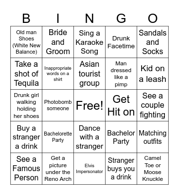 RENO BINGO Card