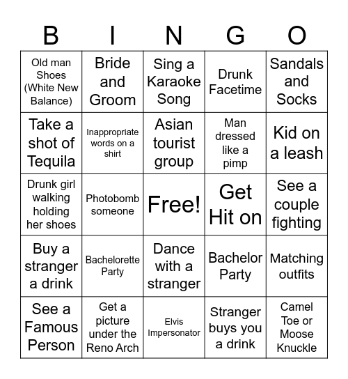 RENO BINGO Card