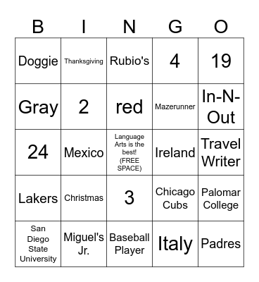Stull/Winchester/Davison Get to Know Your Teachers BINGO Card