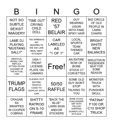 LOCAL CAR SHOW BINGO Card