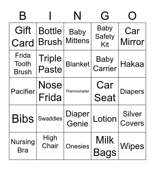 Be sure to mark your free spot! Bingo Card