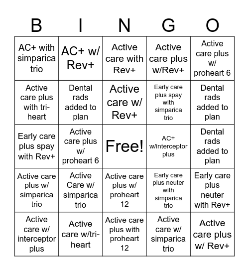 FIGS HEARTWORM BLACKOUT BINGO Card