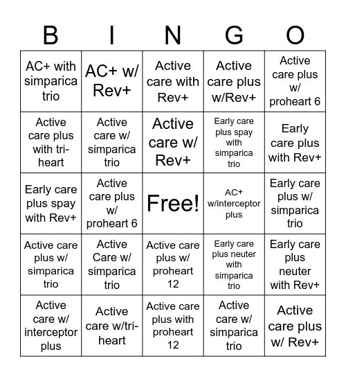 FIGS HEARTWORM BLACKOUT BINGO Card