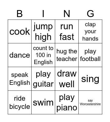 Can you? Bingo Card