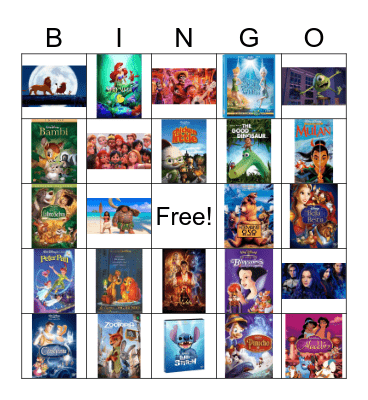 DISNEY Bingo Card