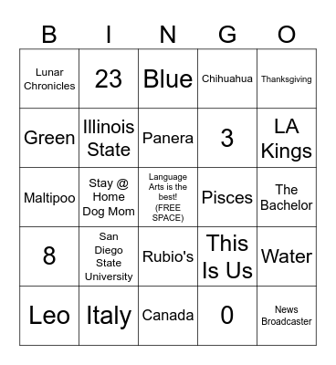 Stull/Hardy Get to Know Your Teachers BINGO Card