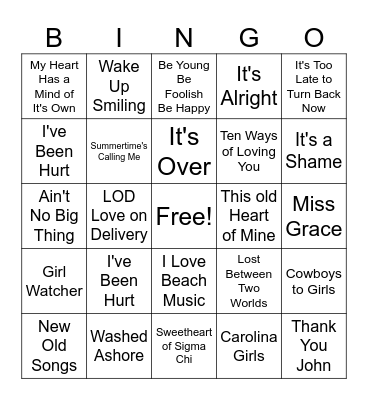 Big C's Beach Bingo Card