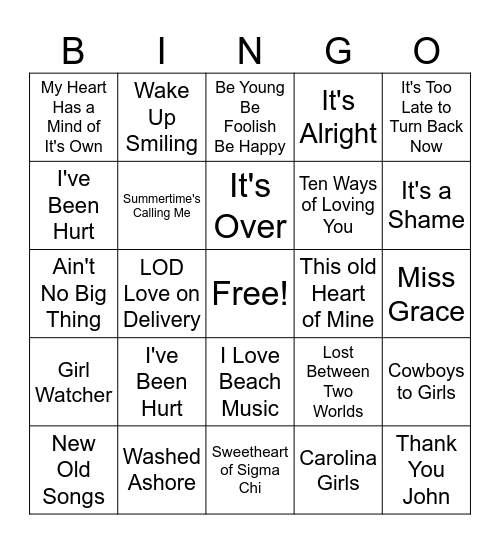 Big C's Beach Bingo Card