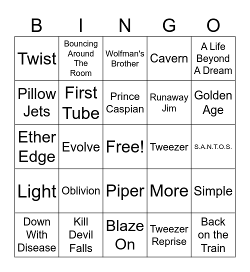 Phish : 8.7.24 Bingo Card
