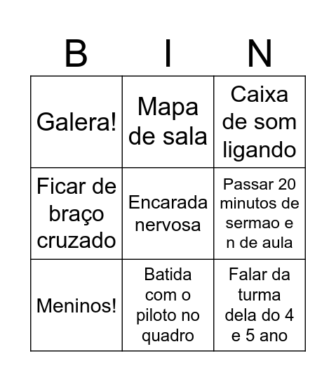 Jeremimas bingo Card