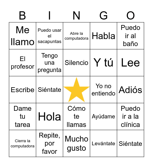 Expresiones básicas de la clase Bingo Card