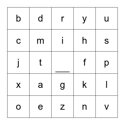 Phonics Revision! Bingo Card
