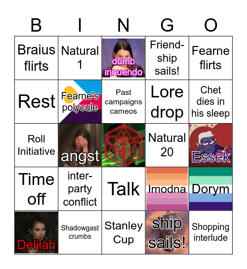 Get in the pokeball, Delilah Bingo Card