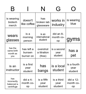 Biotech BBQ 2024 Bingo Card