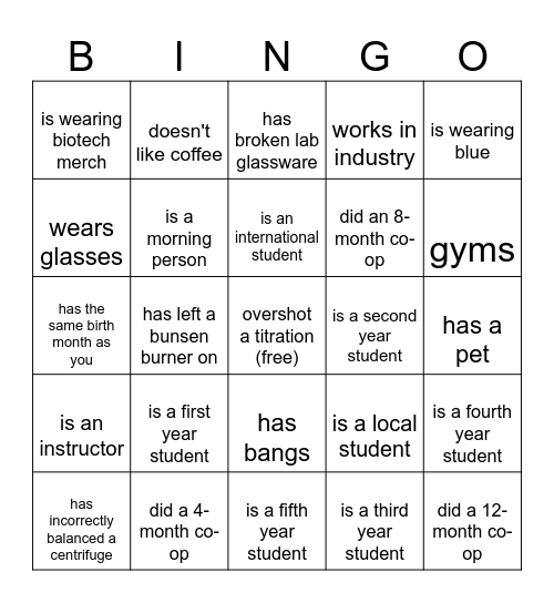 Biotech BBQ 2024 Bingo Card