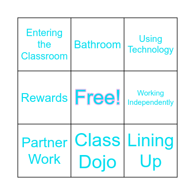 Classroom Procedures Bingo Card