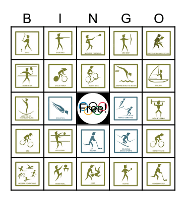 Olympic Events Bingo Card