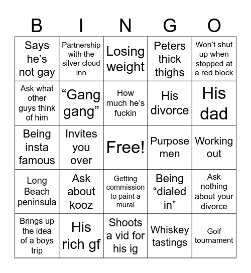 Miller-Time! Bingo Card