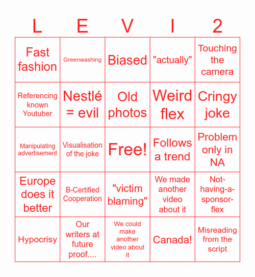 Canadasplaining v.2.1 Bingo Card