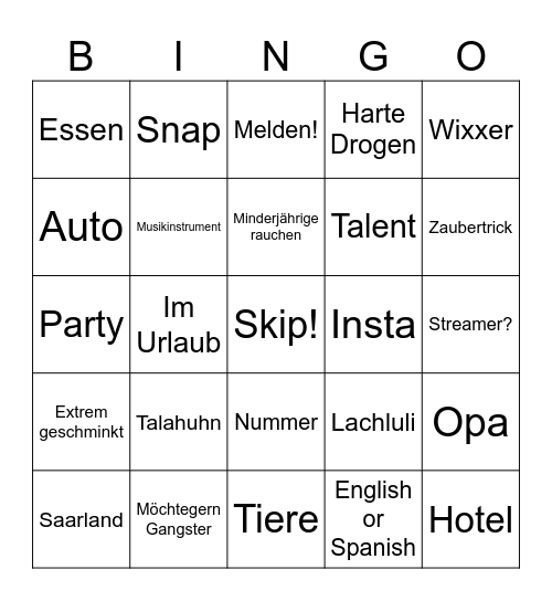 omEEEEEE Bingo Card