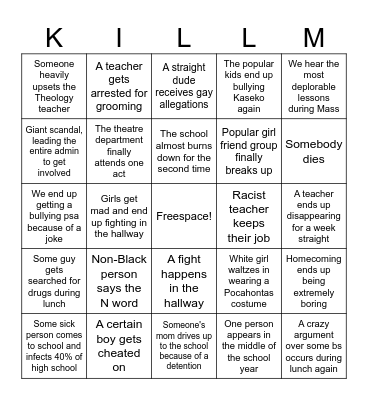 2024-2025 SCHOOL DRAMA Bingo Card