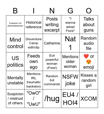 Nasa Bingo Card