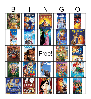 Disney Bingo Card