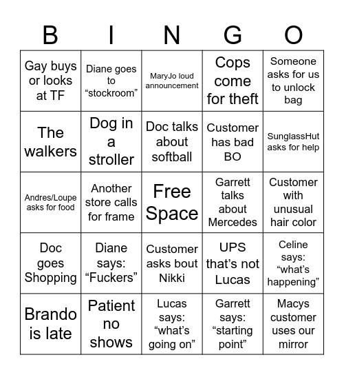 Doctor Day Bingo Card Bingo Card