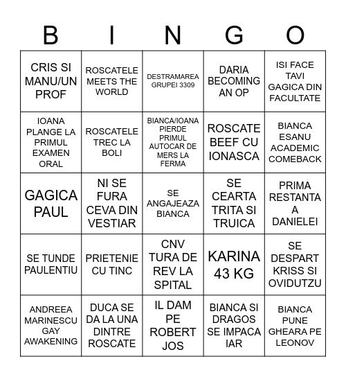 SEMESTRUL I DE FAC LORE Bingo Card