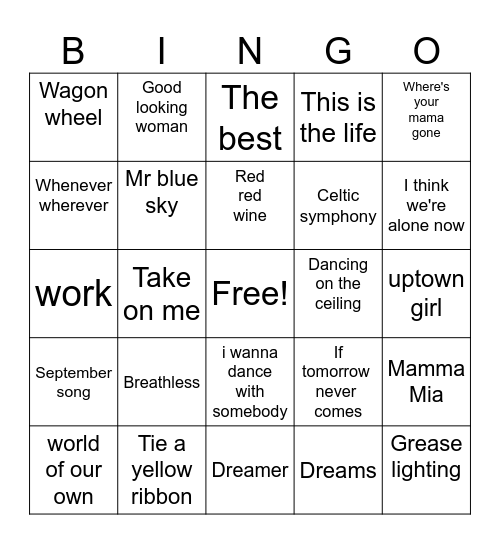 Joey & Mark's PH:087 929 5159 Bingo Card